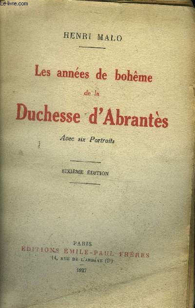 Les annes de bohme de la Duchesse d'Abrants