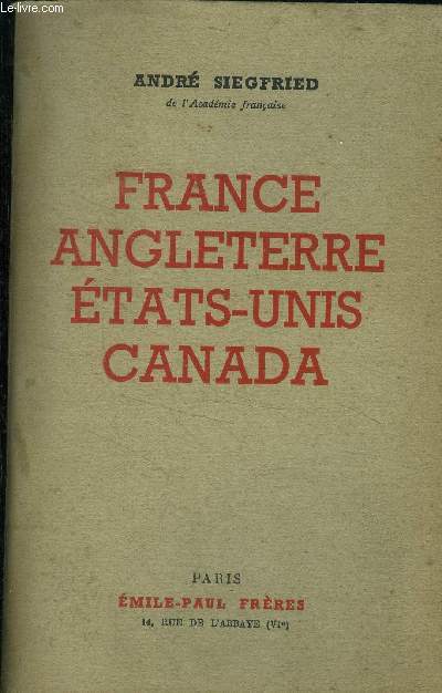 France Angleterre Etats-Unis Canada