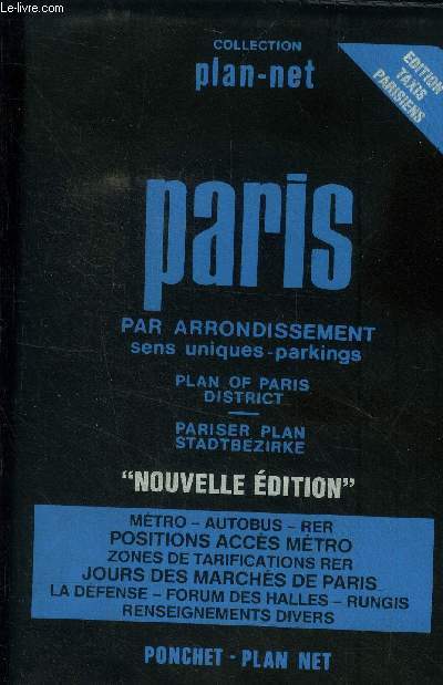 Plan de ville Paris par arrondissements