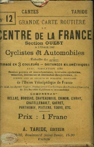 Centre de la France section ouest cyclistes et automobiles