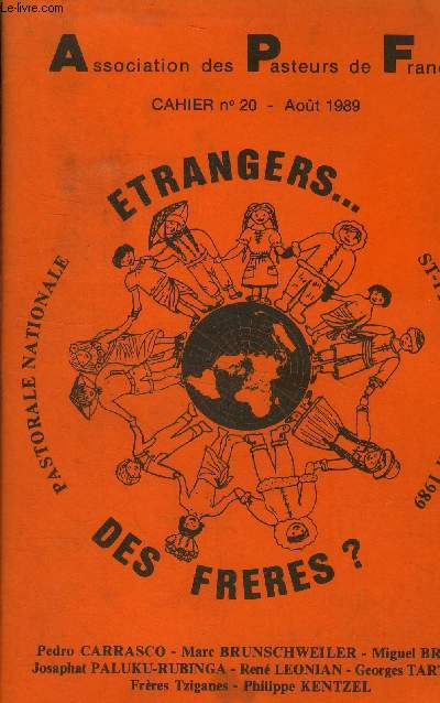 Pastorale nationale etrangers... des frres? Cahier n20 aout 1989