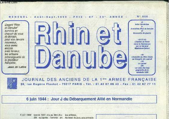 Rhin et Danube , journal des anciens de la 1re arme franaise N506, aout sept 1999 : 6 juin 1944 jour J du dbarquement all en Normandie- L'arme de terre dans la rsistance