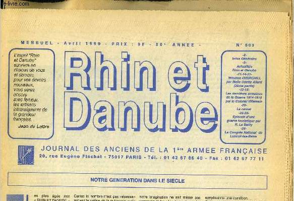 Rhin et Danube , journal des anciens de la 1re arme franaise N503, avril 1999 : Notre gnration dans le sicle- Winston Churchill - Les derni