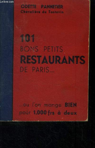 101 bons petits restaurants de Paris