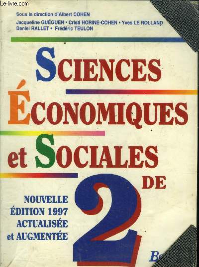 Sciences Economiques et Sociales 2de
