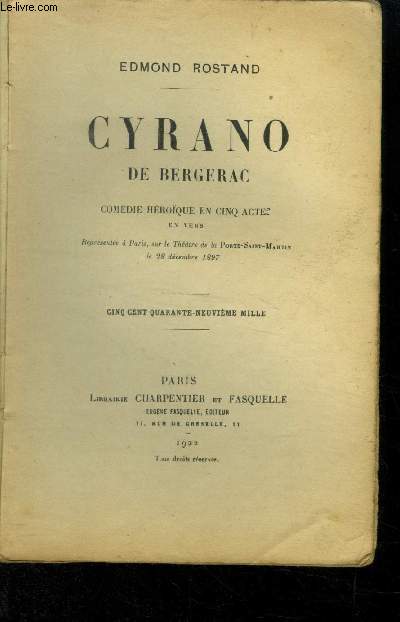 Cyrano de Bergerac - Comdie hroque en cinq actes, en vers