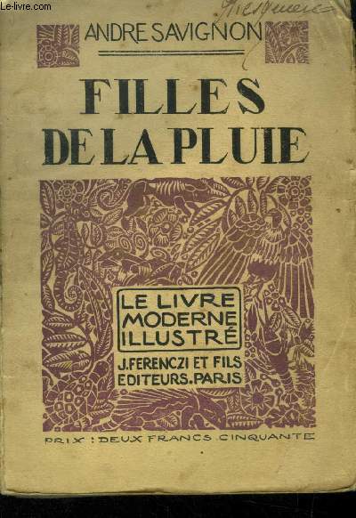 Filles de la pluie,N 18 Le livre Moderne Illustr.