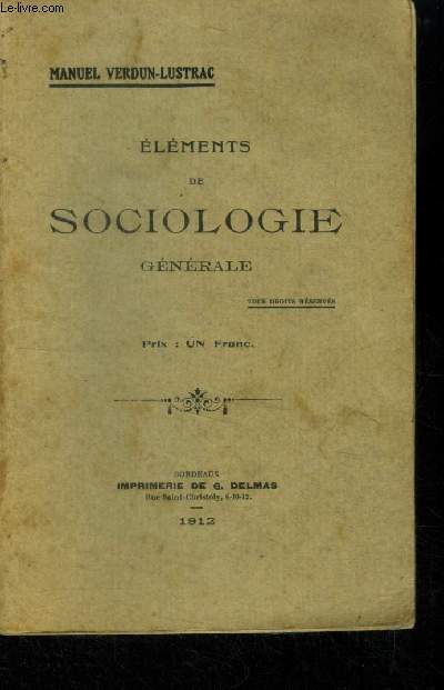 Elements de sociologie gnrale