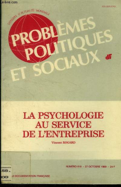 La psychologie au service de l'entreprise n618, 27 octobre 1989