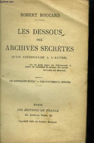 Les dessous des archives secretes