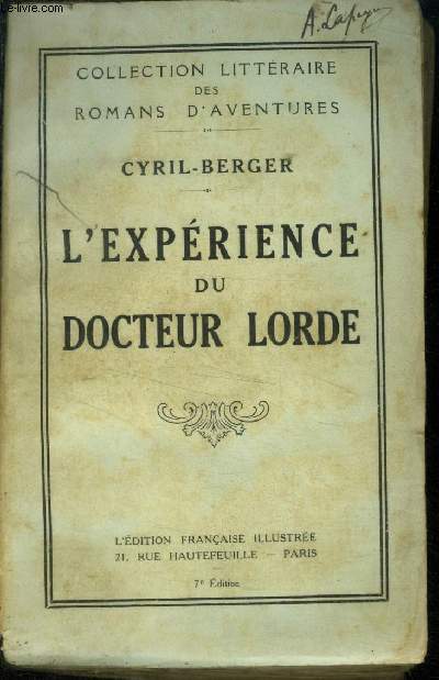 L'expérience du Docteur Lorde. Collection 