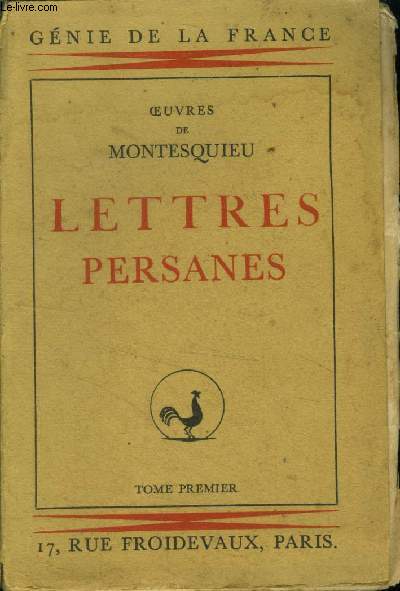 Lettres Persanes Tome 1 (Collection : 