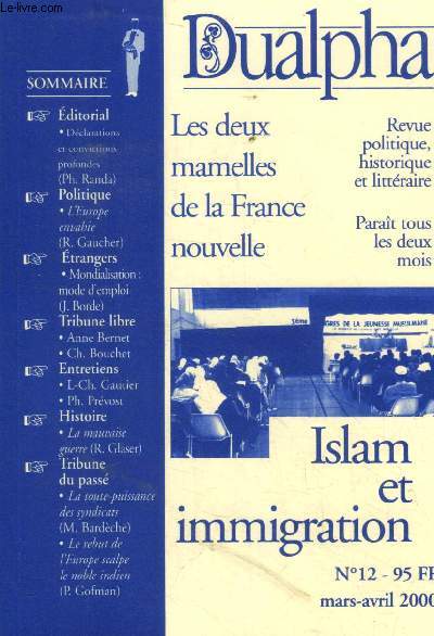 Dualpha n12 mars avril 2000 : Les deux mamelles de la France nouvelle. Islam et religion