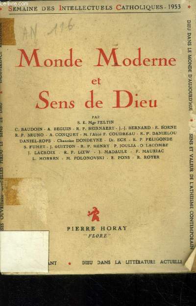 Monde moderne et sens de Dieu