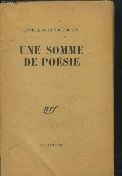Une somme de posie