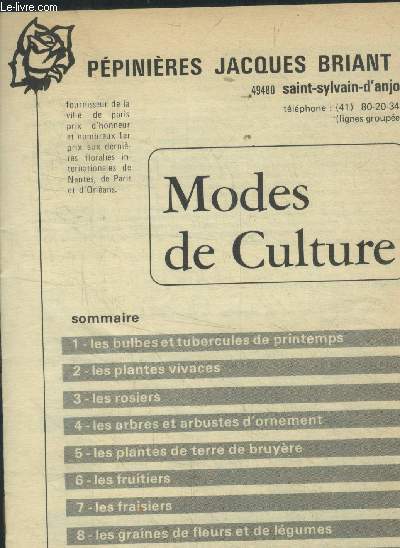 Ppinires Jacques briant modes de culture