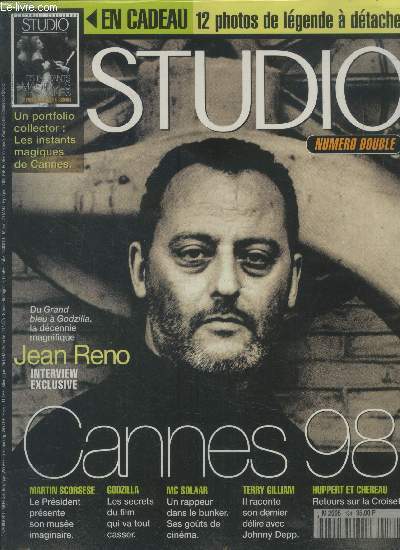 Studio magazine, spcial cannes mai 1998 : Du grand bleu  Godzilla, la dcnnie magnifique Jean Reno- Martin Scorsese Le prsident prsente son muse imaginaire...