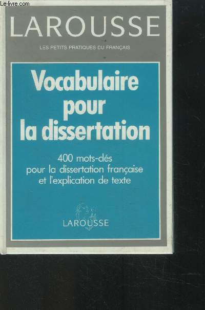 Vocabulaire pour la dissertation