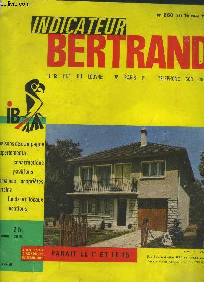 Indicateur Bertrand N660 du 15 mai 1968