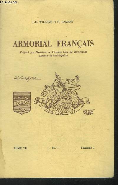 Armorial franais Tome VII fascicule 1