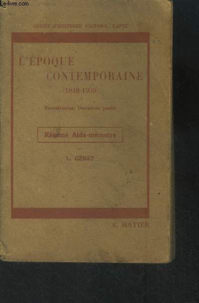 L'poque contemporaine 1848 1939