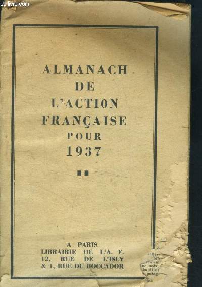 Almanach de l'action franaise pour 1937