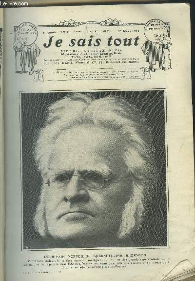 Je sais tout N62, 15 mars 1910:Comment j'ai dcouvert le Ple Nord, par le Commandant R.E Peary. Mon Filleuil (suite), par Henri Lavedan. Flix Huguenet, par Joseph Galtier. Le Flau qui rampe par Camille Flammarion. Offrnade, posie indite d'Emilie Fei