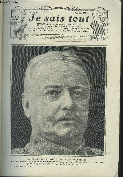 Je sais tout N48, 15 janvier 1909:La journe d'un critique- L'cole des cowboys- Les femmes et les pes- Tableaux parisiens d'autrefois, le jour de l'an et le carnaval- Les trois masques....