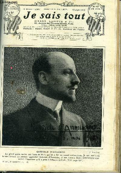 Je sais tout N65- 15 juin 1910- branches imperiales, rameaux royaux - chez les humoristes- de la terre au ciel- le conte du cigare au feu vert- mon filleul - les salons 1910- suzanne despres- les jeux de l'amour et de la conference- gabrielle d'annunzio