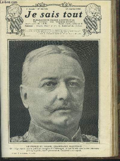 Je sais tout N48, 15 janvier 1909:La journe d'un critique- L'cole des cowboys- Les femmes et les pes- Tableaux parisiens d'autrefois, le jour de l'an et le carnaval- Les trois masques....