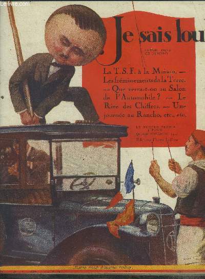 Je sais tout 15 septrembre 1923 :Sur les flancs du Vsuve au lendemain de l'ruption- Les frmissements de la terre aprs le cataclysme au Japon- Les formes nouvelles des voitures-La semaine de luttte de Tokio-Le lancement du duguay trouin-....
