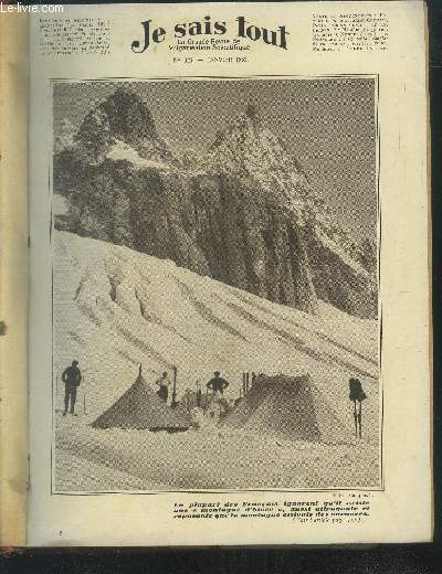 Je sais tout n325 : Janvier 1933 : Le suicide, maladie vitable doit etre combattu-Il n'y a pas de petites conomies-L'oeil lectrique veilleur de jour-Bl pas cher , pain meilleur march-Les automibilistes passeront-ils l'examen mdical?...