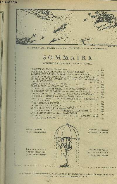 Je sais tout n168 : 15 novembre 1919 :Nos nergies nationales- La basilique de Montmartre- Ce que tout le monde peut voir au microscope- L'ile de France redeviedra t-elle franaise....