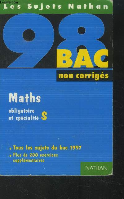 Bac 98 Maths S.Non corrigs