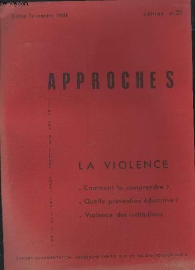 Approches n31 : La violence