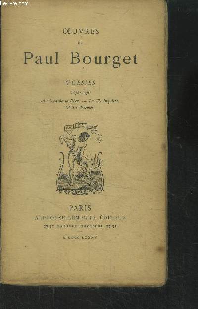 Oeuvres de Paul Bourget posies 1872-1876