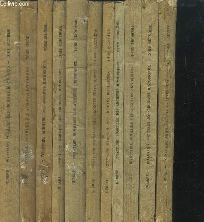 Inventaire sommaire des archives historiques en 11 volumes