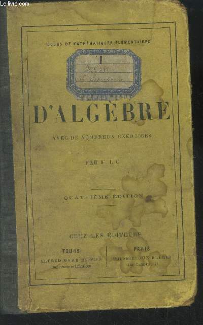 Cours de mathmatiques lmentaires d'algbre