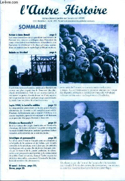 L'autre histoire - N1 avril 1995 - retour a anus mundi- balade au struthof- leyte 1944, la bataille oubliee- victoire en normandie? - genetique et personnalite - l'assourdissant silence de jean claude pressac