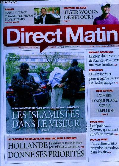 Direct matin -N°1065- jeudi 5 avril 2012- Les islamistes dans le viseur, nouv... - Afbeelding 1 van 1