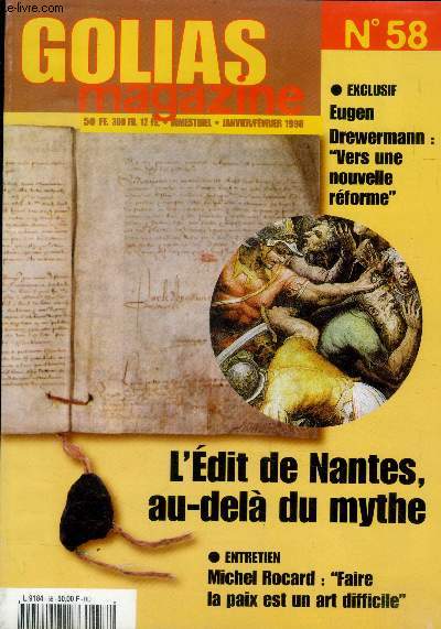 Golias magazine N58- janvier fevrier 1998- L'edit de nantes au dela du mythe- entretien avec michel rocard 