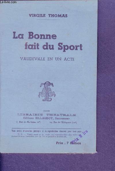 La bonne fait du sport - vaudeville en un acte