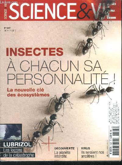 Science et vie N1227- decembre 2019- insectes a chacun sa personnalite! la nouvelle cle des ecosysteme- lubrizol les leons de la catastrophes- decouverte la planete interdite- virus ils seraient nos ancetres- nos ancetres les virus- cristal de bismuth..