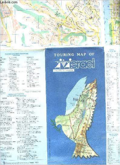 Touring map of israel - haifa, hefa, tel aviv yafo, yerushalayim ,jerusalem, the negev