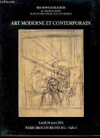 Catalogue : art moderne et contemporain - lundi 24 mars 2003 - paris drouot richelieu - salle 4 par Boisgirard et associés