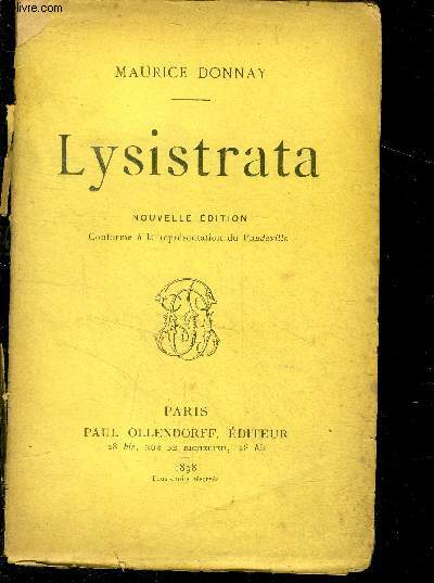 Lysistrata - comedie en cinq actes- nouvelle edition, conforme a la representation du vaudeville