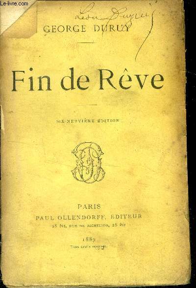 Fin de reve - 19eme edition