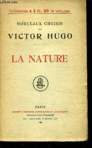 La nature - morceaux choisis de victor hugo