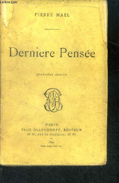 Derniere pensee - 4eme edition