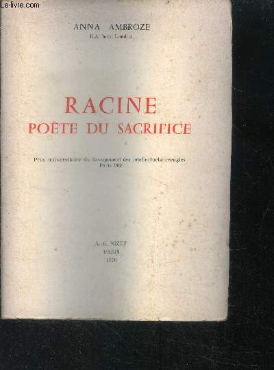 Racine poete du sacrifice